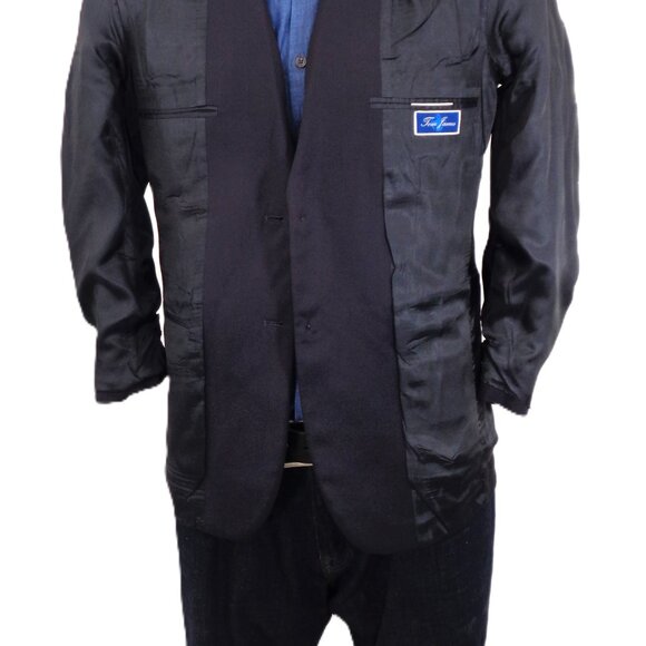 Tom James 100% Wool Midnight Blue Blazer 38R Gold Color Button - Picture 12 of 14